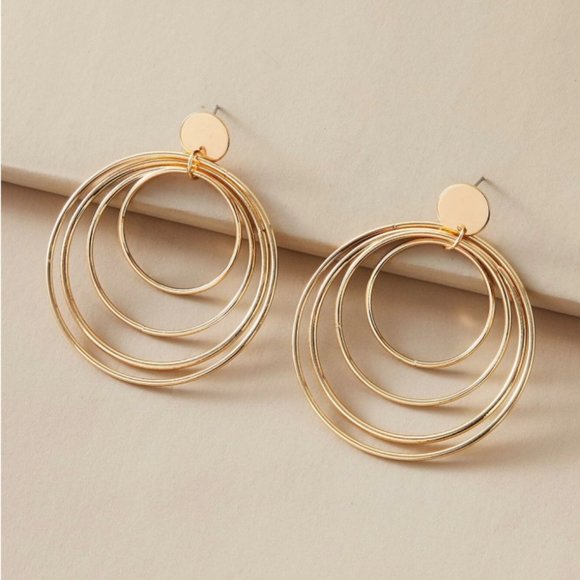 Jewelry - 5 for $25 Rose Gold Color Geometric Earrings